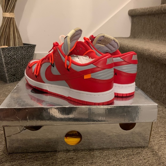 Nike dunk low off-white red university - Picture 2 of 8